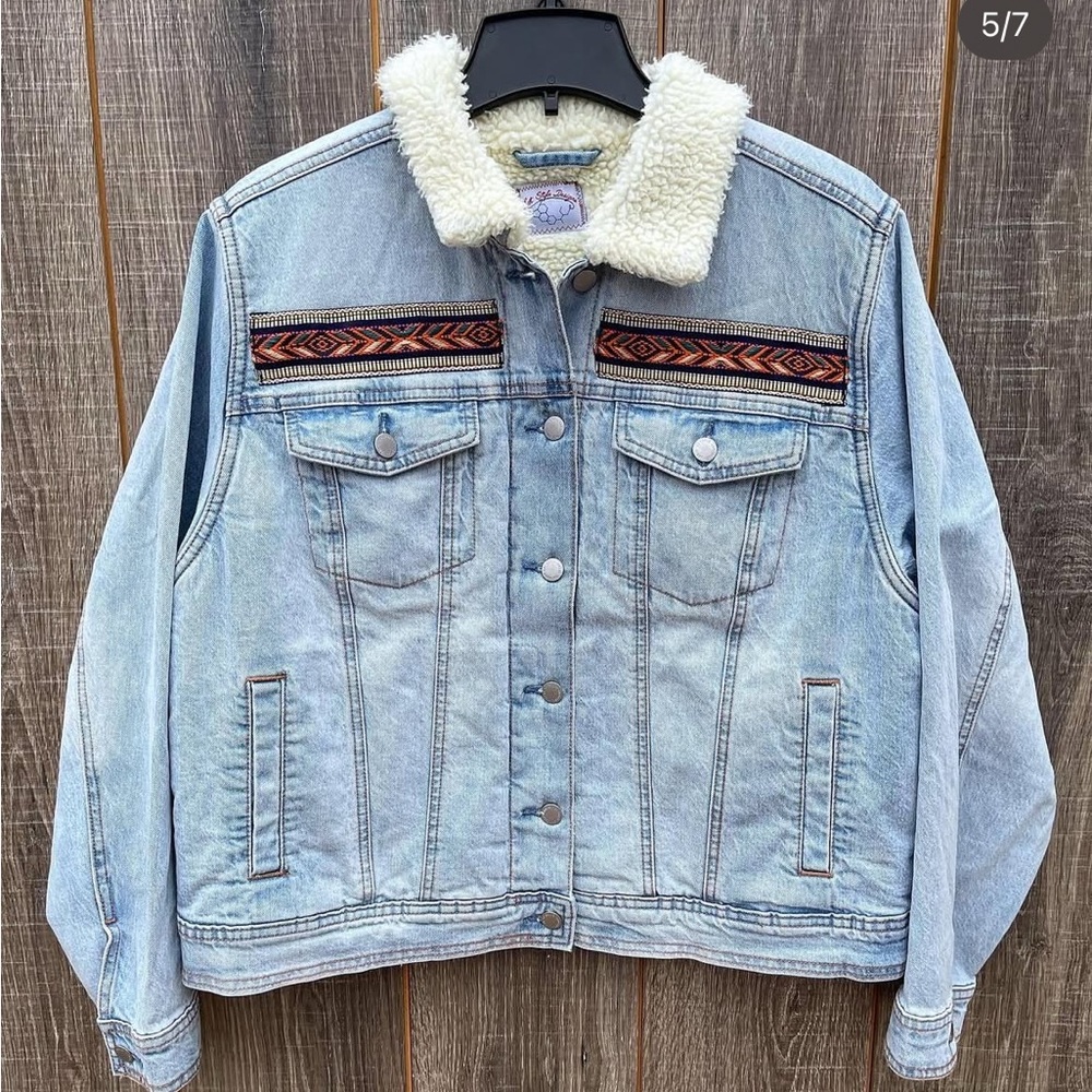 Denim Jacket with Sherpa Collar